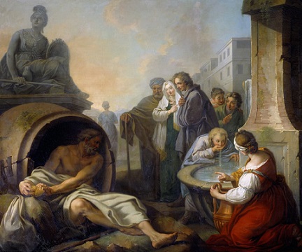 Diogene che rompe il suo eculare